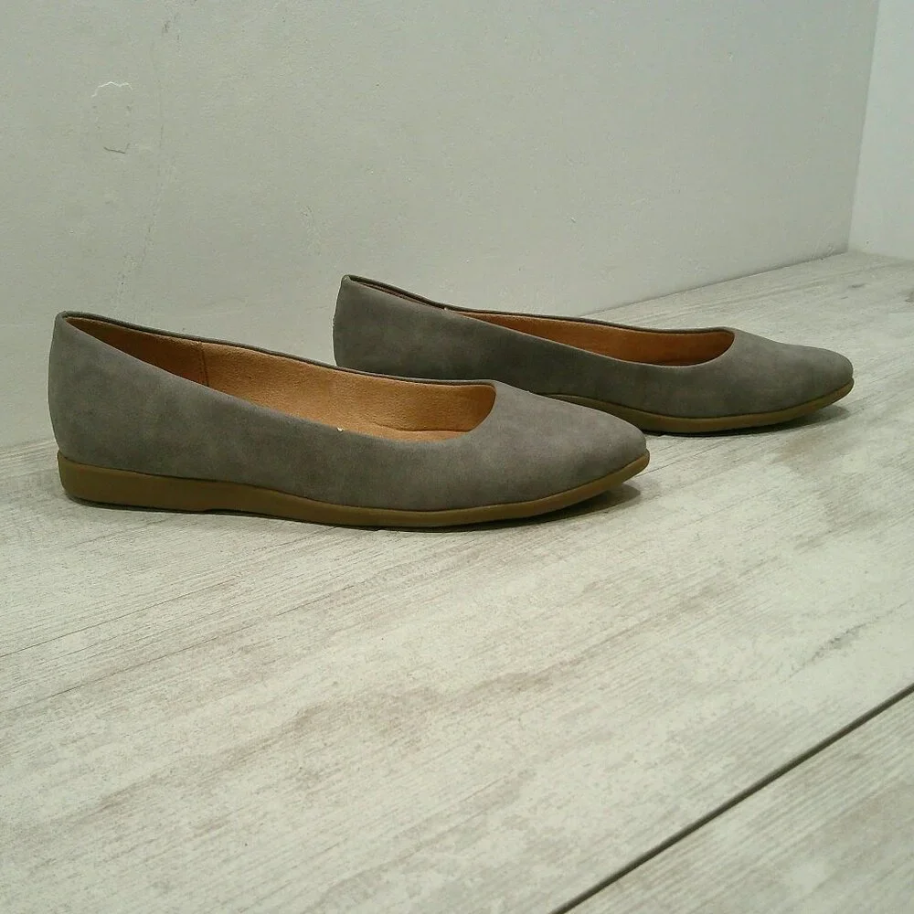 LifeStride Women's Amelia Loafer Flats Faux Suede Pewter Size 7.5 M